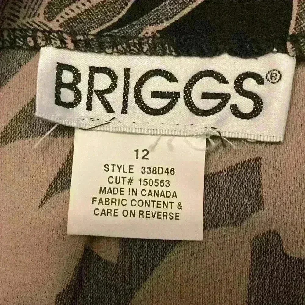 Briggs skirt calf length women’s 12 black tan NWT office party date night - Picture 5 of 8